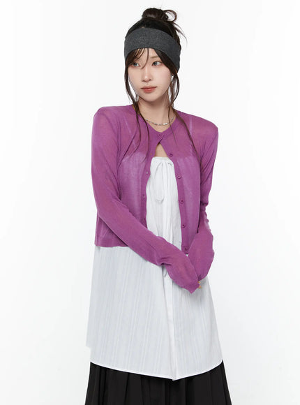 sheer-summer-cardigan-cy515 / Purple