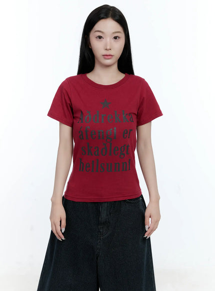 graphic-semi-crop-tee-cg501 / Red