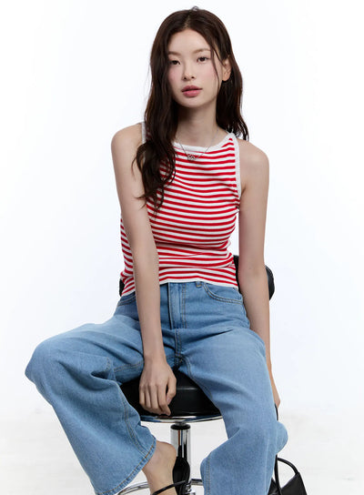 striped-cami-top-cu513 / Red