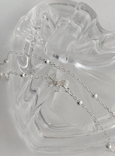 highsmith-ribbon-accent-chain-bracelet-iu506 / Silver