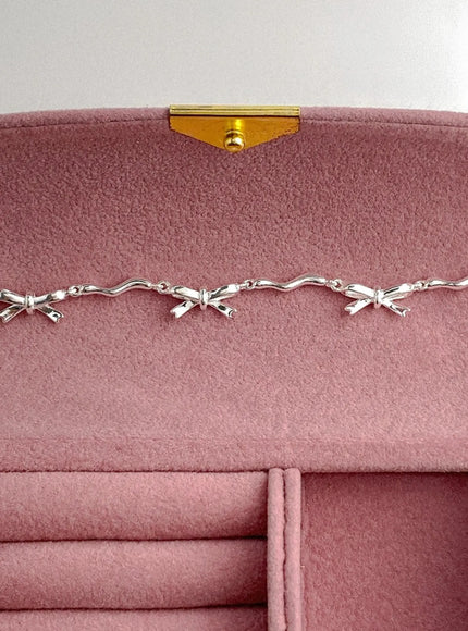 rhys-ribbon-stick-chain-bracelet-iu506 / Silver