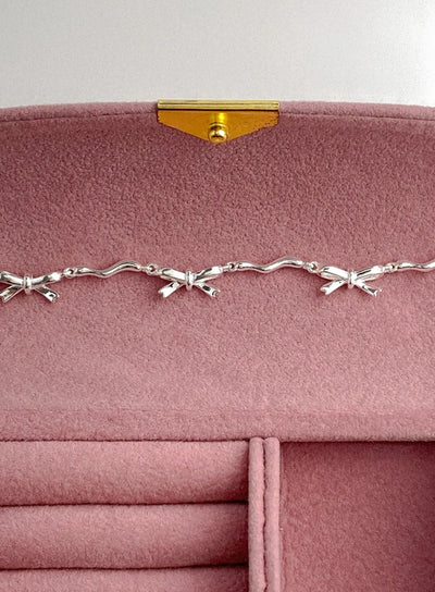 rhys-ribbon-stick-chain-bracelet-iu506 / Silver