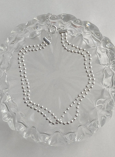 lispector-double-curve-chain-bracelet-iu506 / Silver