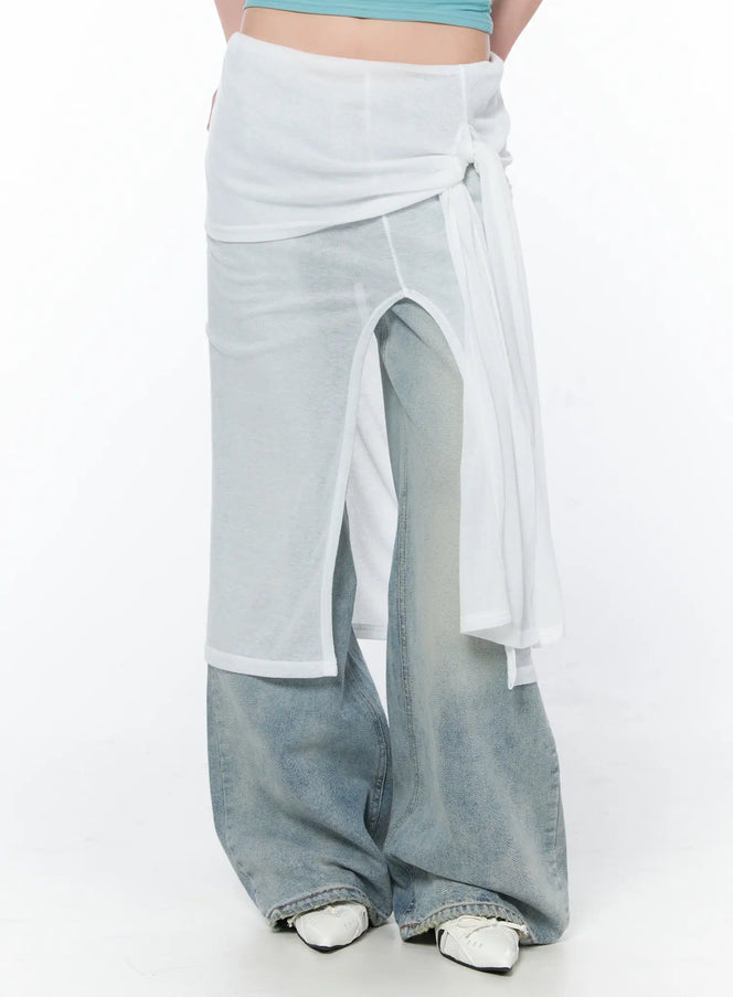 layered-sheer-midi-wrap-skirt-ca529 / White