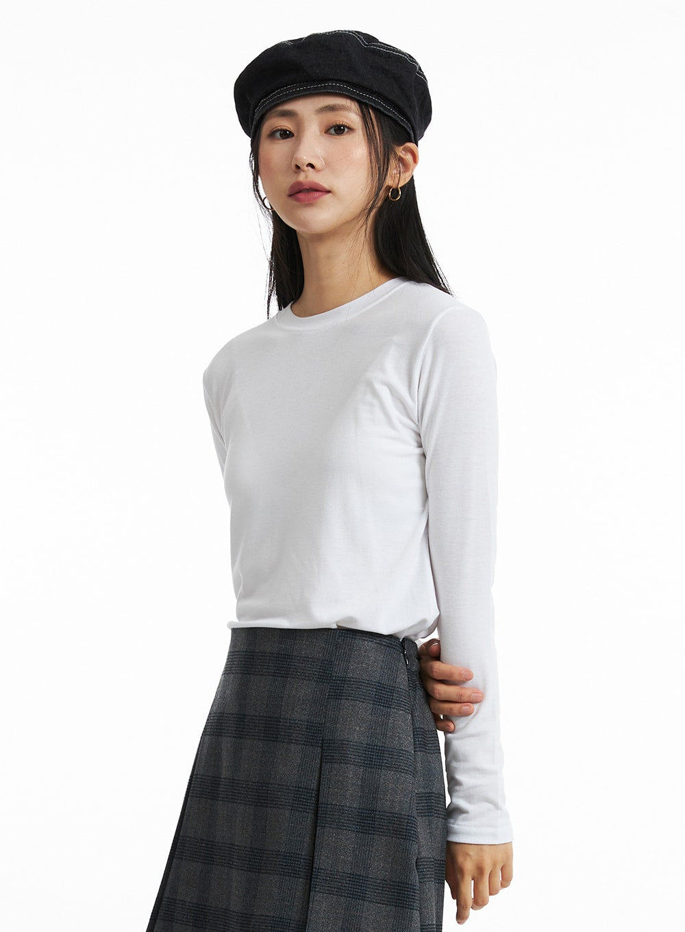 regular-fit-long-sleeve-t-shirt-oo323 / White