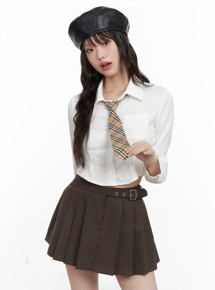 pintuck-cropped-shirt-cn510 / White