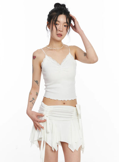 laced-v-neck-cami-top-cj522 / White