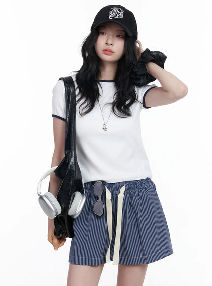 contrast-trim-short-sleeve-tee-ca509 / White