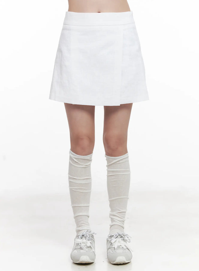 linen-mini-skort-cl524 / White