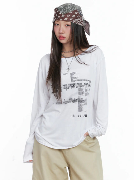 cyber-graphic-white-long-sleeve-tee-cs503 / White