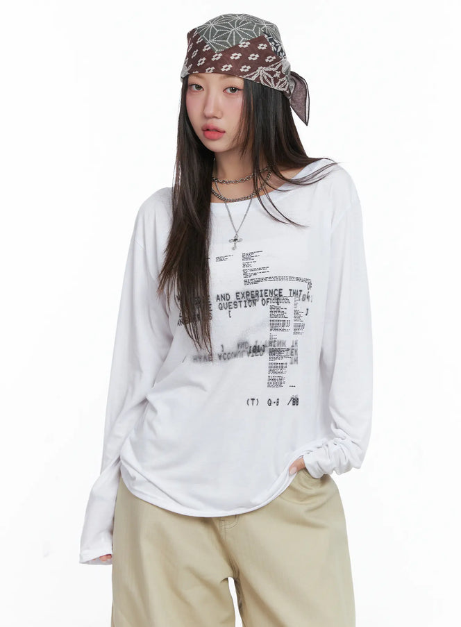 cyber-graphic-white-long-sleeve-tee-cs503 / White