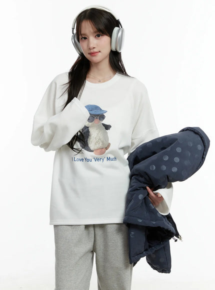 i-love-you-graphic-loose-fit-shirt-cd514 / Whtie