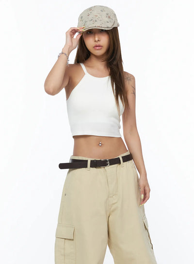 ribbed-halter-crop-top-cu502 / White
