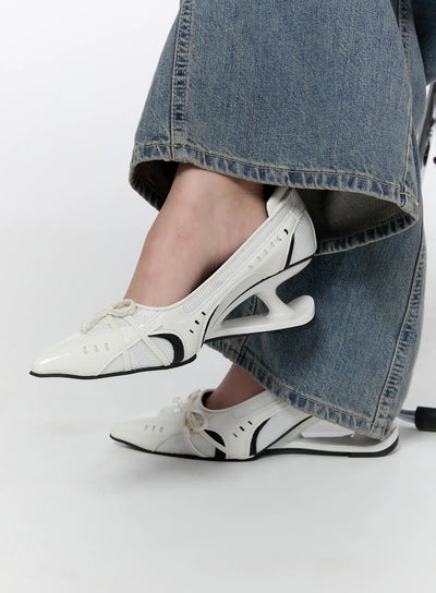 sporty-mesh-wedge-stilettos-ca521 / White