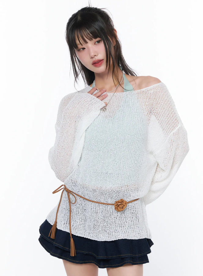lightweight-oversized-knit-cardigan-ca530 / White
