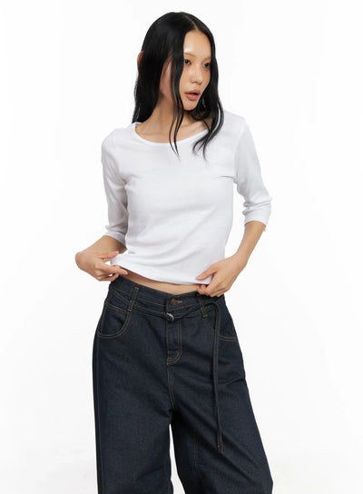 minimalist-white-u-neck-top-co528 / White