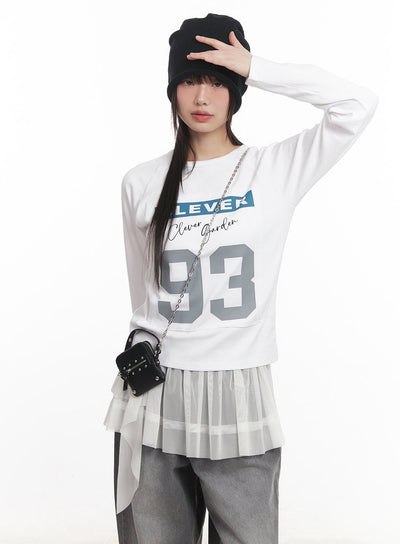 93-graphic-long-sleeve-top-cm520 / White