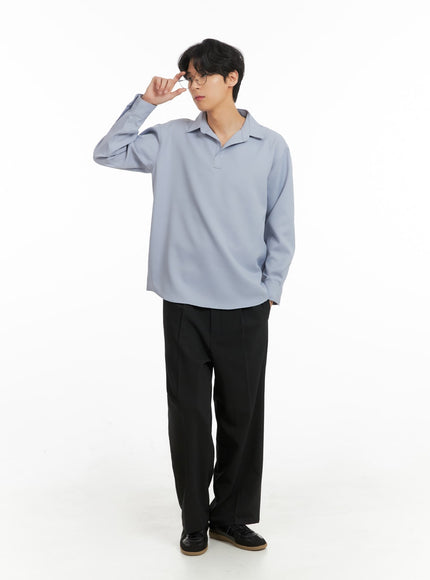 mens-solid-v-neck-long-sleeve-shirt-ia401