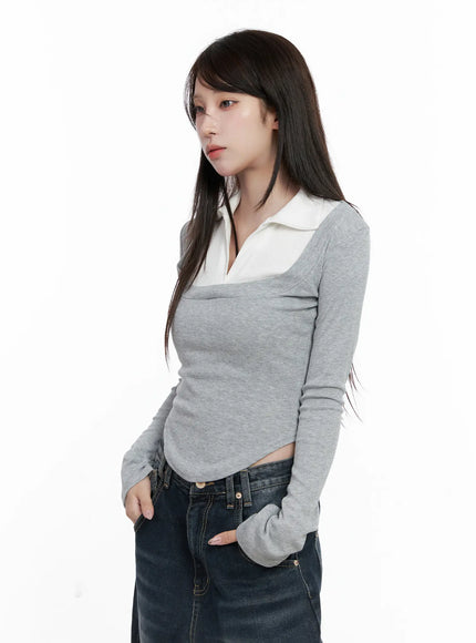 two-tone-square-neck-long-sleeve-top-co521