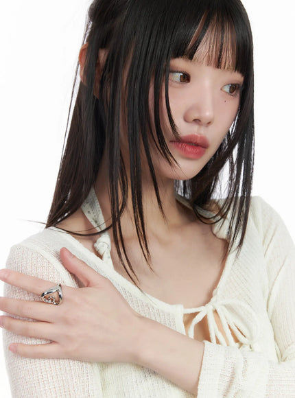 Twisted Big Heart Ring CM524