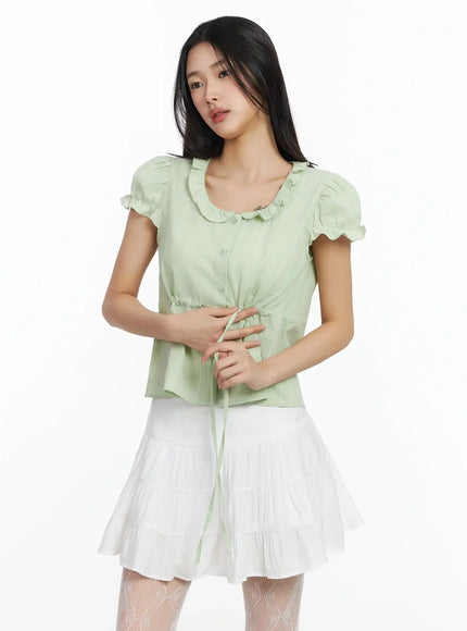 ruffled-ribbon-tie-short-sleeve-blouse-im530