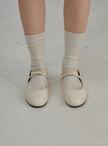 Buckle Round Mary Jane Flats OJ305