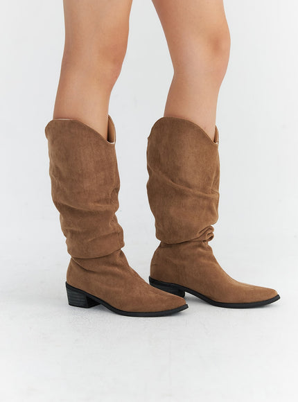 ruched-faux-leather-long-boots-co313