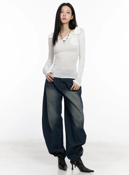 asymmetrical-collar-slim-fit-long-sleeve-top-cg526