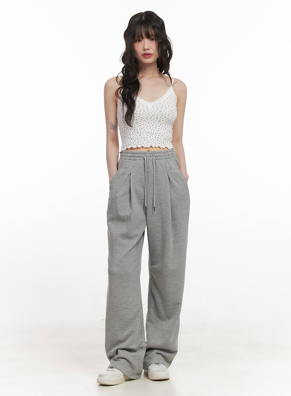 Pintuck Straight-Leg Sweatpants CJ528