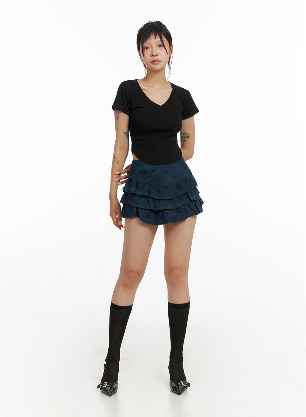 layered-frill-mini-skirt-cl415