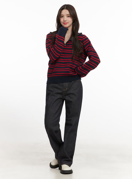 Striped Half-Zip Sweater CJ515