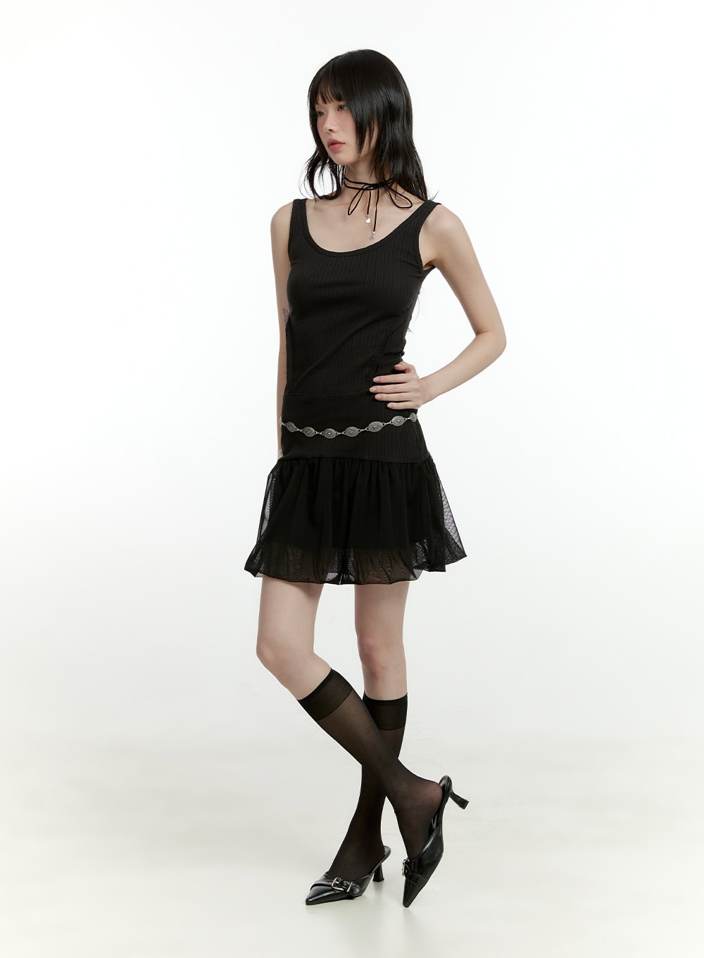 deep-u-neck-drop-waist-mini-dress-cl426