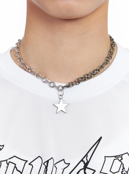 mens-star-pendant-chain-necklace