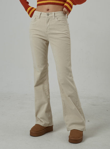 Mid-Rise Corduroy Bootcut Pants CJ306