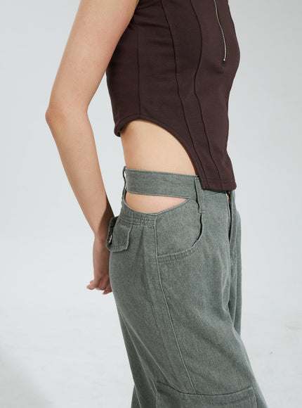 Cut Out Cargo Pants IY318