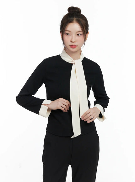 slim-fit-long-sleeve-scarf-blouse-cn519