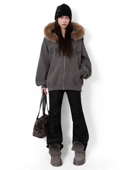 faux-fur-printed-zip-up-hoodie-id531