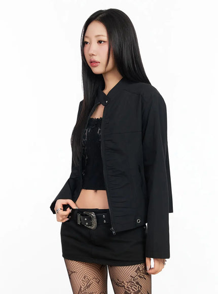 modern-collar-shirred-jacket-ia507