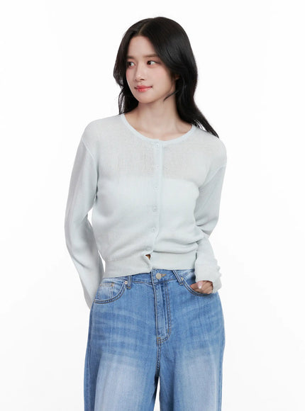 round-neck-mesh-knit-cardigan-cl516