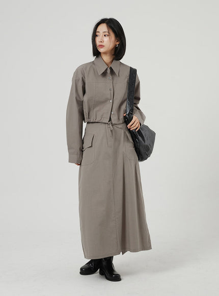 String Detail Cropped Shirt OF310