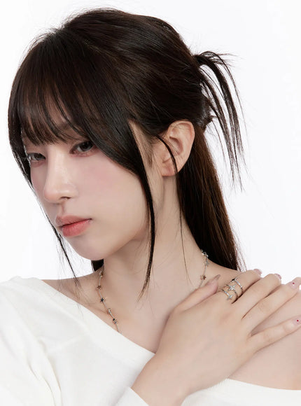 Three Star Silver Ring CO501