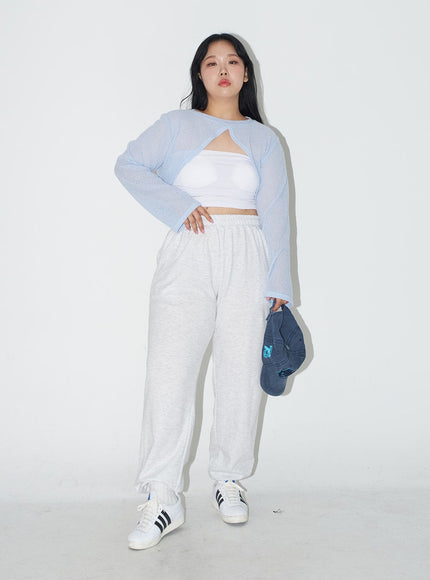 Plus Cotton Banded Sweat Pants IJ30