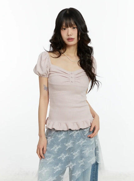 ruffled-puff-sleeve-lace-top-cf510