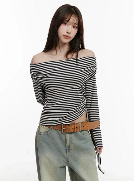 striped-off-shoulder-shirred-top-ij516