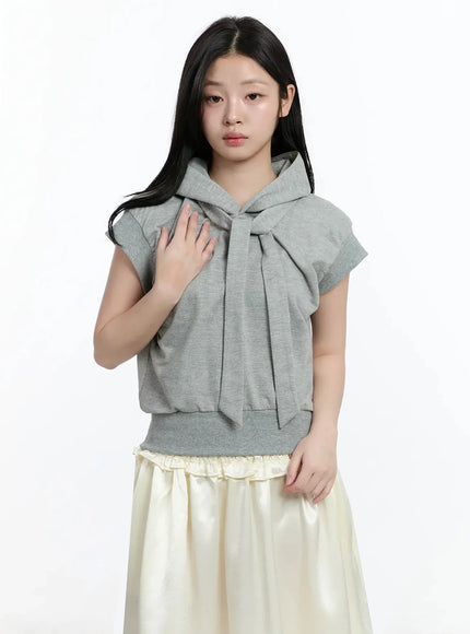 ribbon-detail-short-sleeve-hoodie-im519