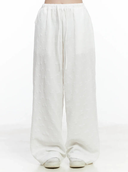 bow-embossed-wide-pants-if525