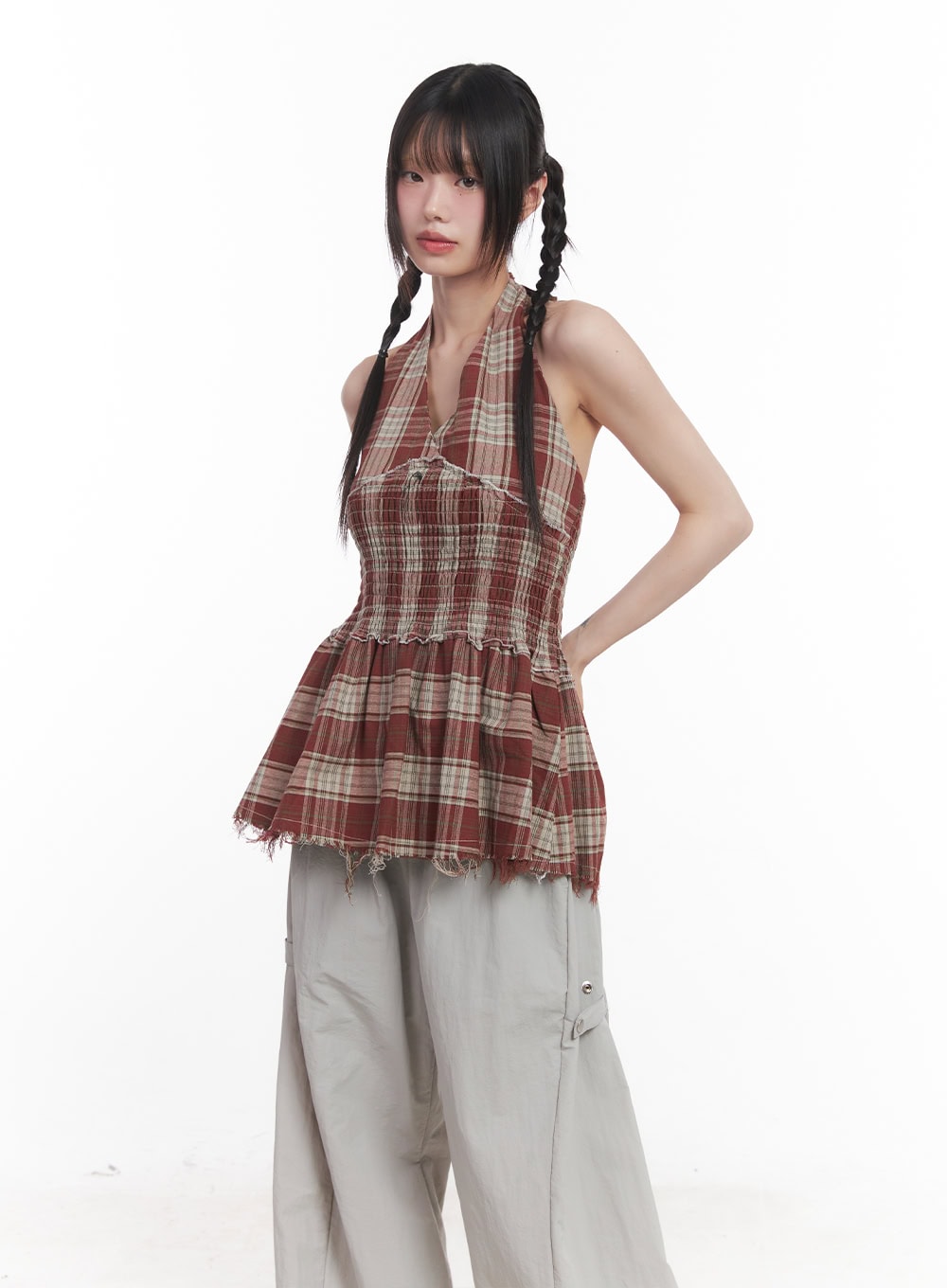 halter-neck-plaid-mini-dress-cu505