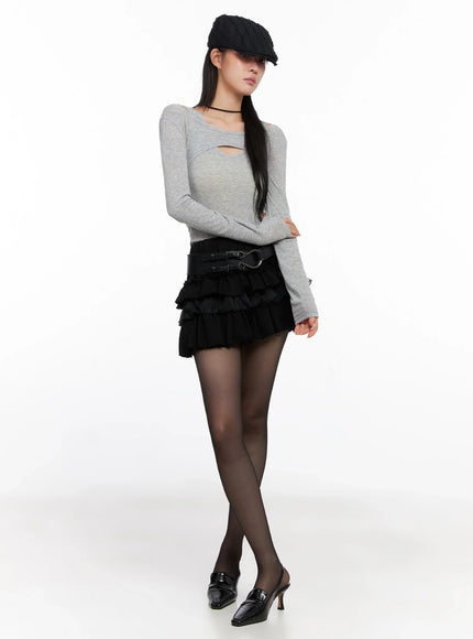 layered-ruffle-mini-skirt-is508
