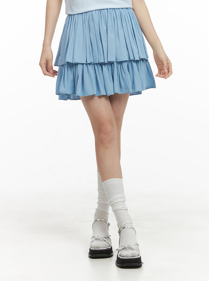 solid-ruched-ruffle-hem-mini-skirt-oy421