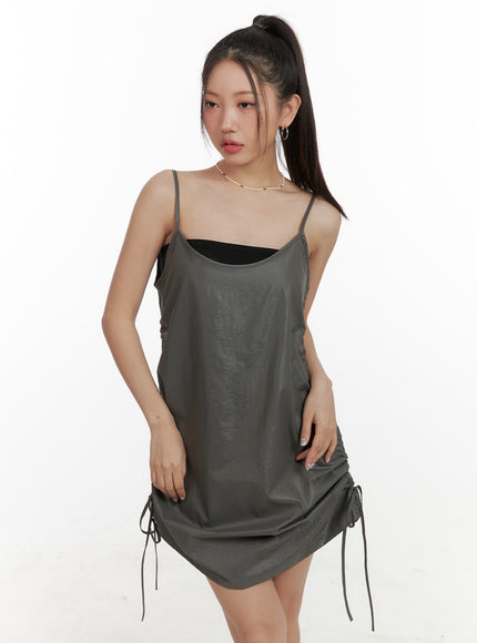 shirred-nylon-sleeveless-mini-dress-oa415